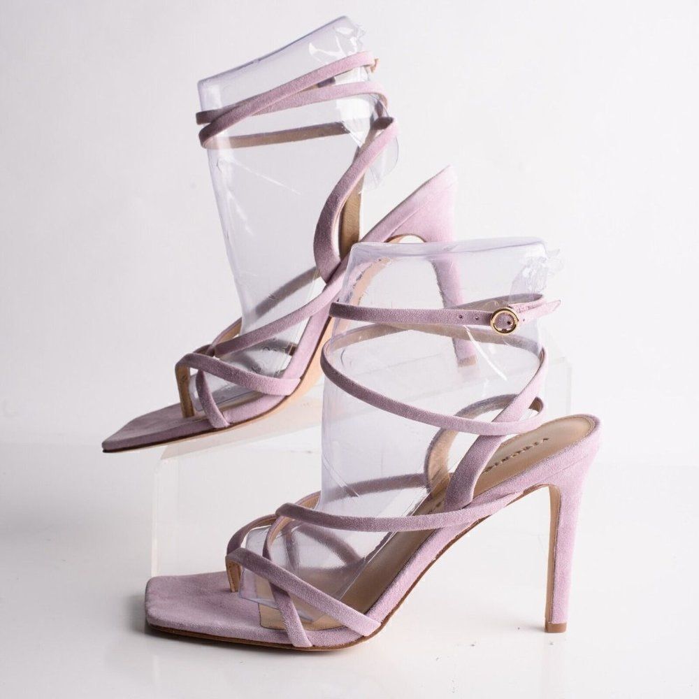 Veronica Beard Womens Abriella Strappy Suede Sandals Heels Lavendar EU 39 US 9 - Picture 5 of 9